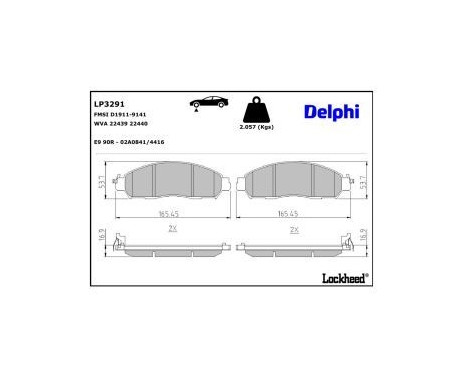 Bromsbeläggssats, skivbroms LP3291 Delphi, bild 3