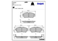 Bromsbeläggssats, skivbroms LP3293 Delphi