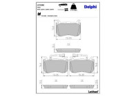 Bromsbeläggssats, skivbroms LP3380 Delphi