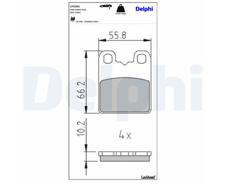 Bromsbeläggssats, skivbroms LP3382 Delphi
