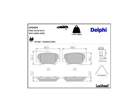 Bromsbeläggssats, skivbroms LP3434 Delphi, bild 3