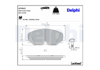 Bromsbeläggssats, skivbroms LP3543 Delphi
