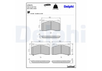 Bromsbeläggssats, skivbroms LP3575 Delphi