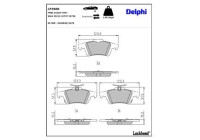 Bromsbeläggssats, skivbroms LP3600 Delphi