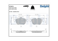 Bromsbeläggssats, skivbroms LP3674 Delphi