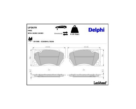 Bromsbeläggssats, skivbroms LP3679 Delphi, bild 3
