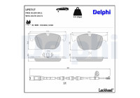 Bromsbeläggssats, skivbroms LP3717 Delphi