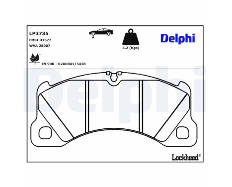 Bromsbeläggssats, skivbroms LP3735 Delphi