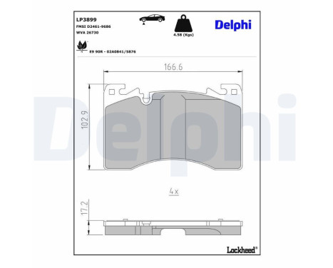 Bromsbeläggssats, skivbroms LP3899 Delphi, bild 2