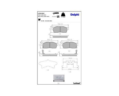 Bromsbeläggssats, skivbroms LP5010EV Delphi, bild 3
