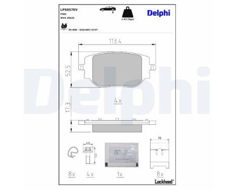 Bromsbeläggssats, skivbroms LP5057EV Delphi, bild 2