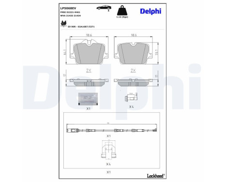 Bromsbeläggssats, skivbroms LP5068EV Delphi, bild 4