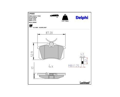Bromsbeläggssats, skivbroms LP565 Delphi, bild 5