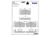 Bromsbeläggssats, skivbroms LP626 Delphi