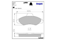 Bromsbeläggssats, skivbroms LP673 Delphi