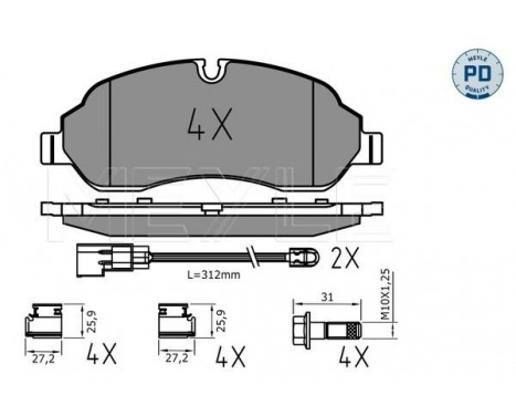 Bromsbeläggssats, skivbroms MEYLE-PD: Advanced performance and design. 025 220 3417/PD