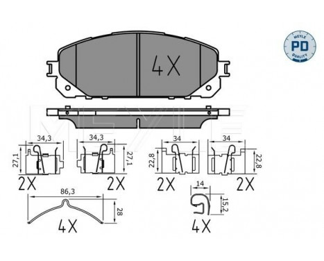 Bromsbeläggssats, skivbroms MEYLE-PD: Advanced performance and design. 025 220 7018/PD