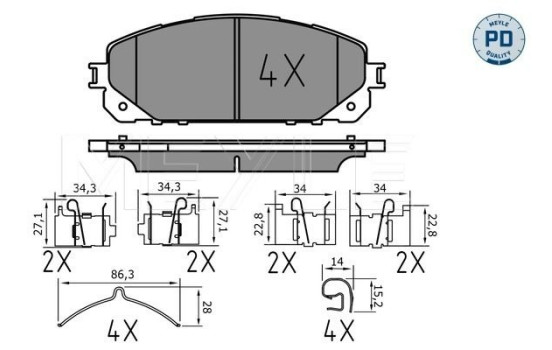 Bromsbeläggssats, skivbroms MEYLE-PD: Advanced performance and design. 025 220 7018/PD