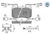 Bromsbeläggssats, skivbroms MEYLE-PD: Advanced performance and design. 025 220 9115/PD