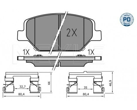 Bromsbeläggssats, skivbroms MEYLE-PD: Advanced performance and design. 025 221 3819/PD