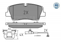 Bromsbeläggssats, skivbroms MEYLE-PD: Advanced performance and design. 025 223 7017/PD