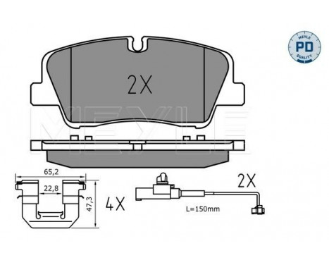 Bromsbeläggssats, skivbroms MEYLE-PD: Advanced performance and design. 025 223 7017/PD