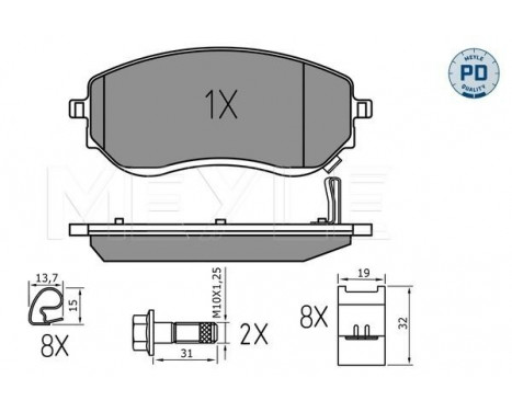 Bromsbeläggssats, skivbroms MEYLE-PD: Advanced performance and design. 025 226 6021/PD