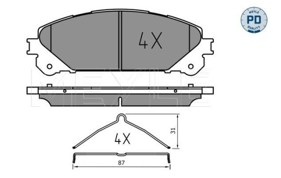 Bromsbeläggssats, skivbroms MEYLE-PD: Advanced performance and design. 025 244 5218/PD