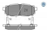 Bromsbeläggssats, skivbroms MEYLE-PD: Advanced performance and design. 025 248 5416/PD