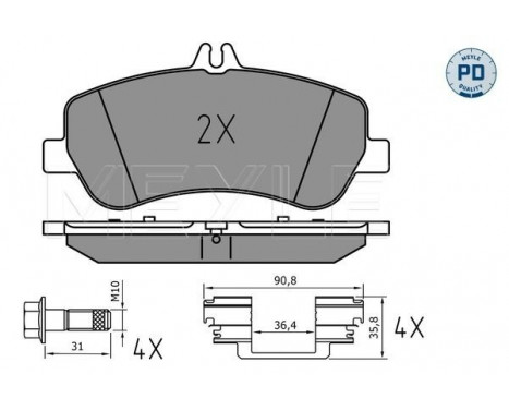 Bromsbeläggssats, skivbroms MEYLE-PD: Advanced performance and design. 025 248 6720/PD