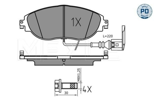 Bromsbeläggssats, skivbroms MEYLE-PD: Advanced performance and design. 025 251 1720/PD