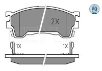 Bromsbeläggssats, skivbroms MEYLE-PD Quality 025 217 5416/PD