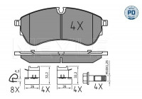 Bromsbeläggssats, skivbroms MEYLE-PD Quality 025 221 4721/PD