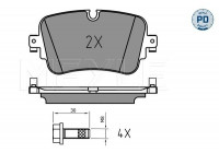Bromsbeläggssats, skivbroms MEYLE-PD Quality 025 223 0717/PD