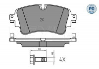 Bromsbeläggssats, skivbroms MEYLE-PD Quality 025 223 0817/PD