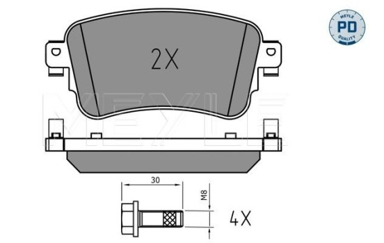 Bromsbeläggssats, skivbroms MEYLE-PD Quality 025 225 8818/PD