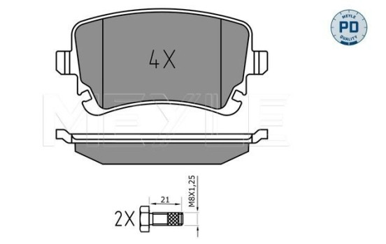Bromsbeläggssats, skivbroms MEYLE-PD Quality 025 233 2617/PD