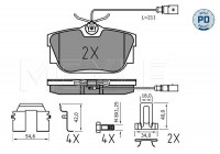 Bromsbeläggssats, skivbroms MEYLE-PD Quality 025 234 4616/PD