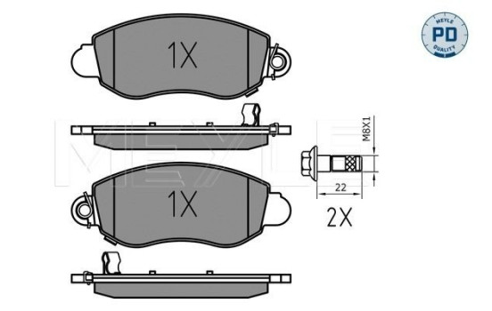 Bromsbeläggssats, skivbroms MEYLE-PD Quality 025 235 7718/PD