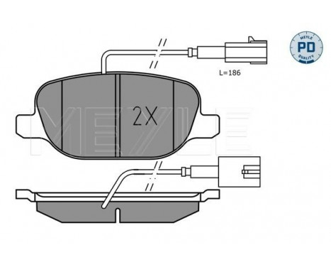 Bromsbeläggssats, skivbroms MEYLE-PD Quality 025 238 1118/PD