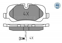Bromsbeläggssats, skivbroms MEYLE-PD Quality 025 241 9217/PD
