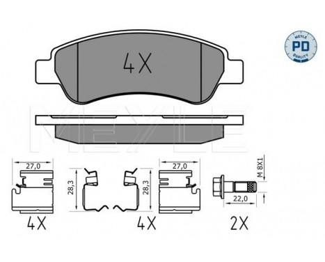 Bromsbeläggssats, skivbroms MEYLE-PD Quality 025 244 6519/PD