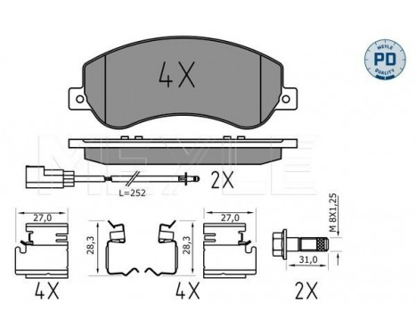 Bromsbeläggssats, skivbroms MEYLE-PD Quality 025 244 8419/PD