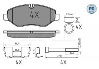 Bromsbeläggssats, skivbroms MEYLE-PD Quality 025 292 2920/PD