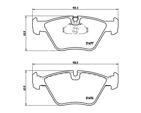 Bromsbeläggssats, skivbroms P 06 022 Brembo, bild 2