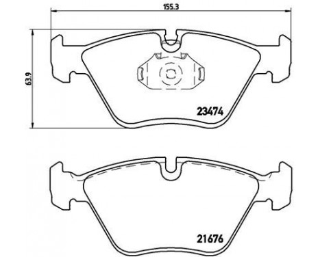 Bromsbeläggssats, skivbroms P 06 042 Brembo, bild 2