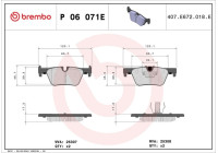 Bromsbeläggssats, skivbroms P 06 071E Brembo