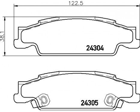 Bromsbeläggssats, skivbroms P 09 007 Brembo, bild 2