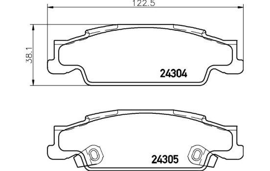 Bromsbeläggssats, skivbroms P 09 007 Brembo, bild 2