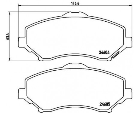 Bromsbeläggssats, skivbroms P 11 025 Brembo, bild 2